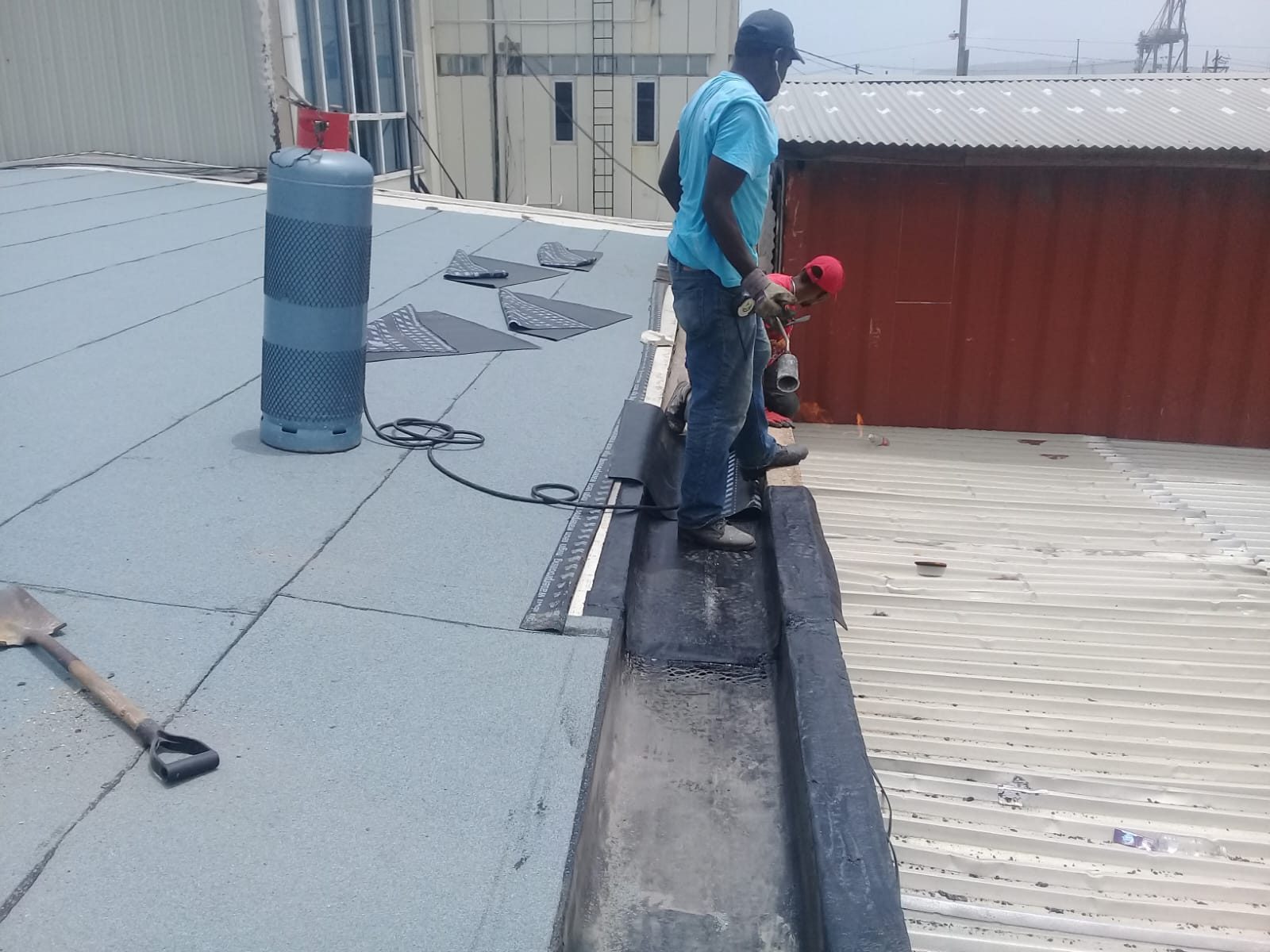 Restored zinc roof with silver reflective finish at Adolph Levy & Associates