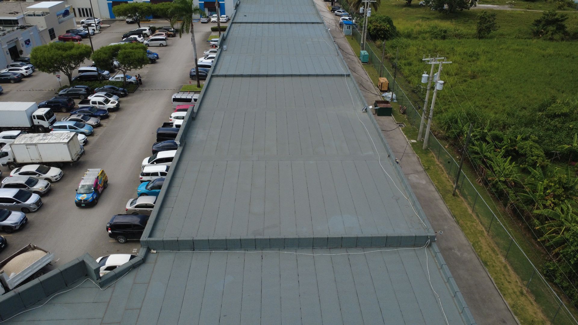 Membrane roof on a commercial plaza in Montego Bay