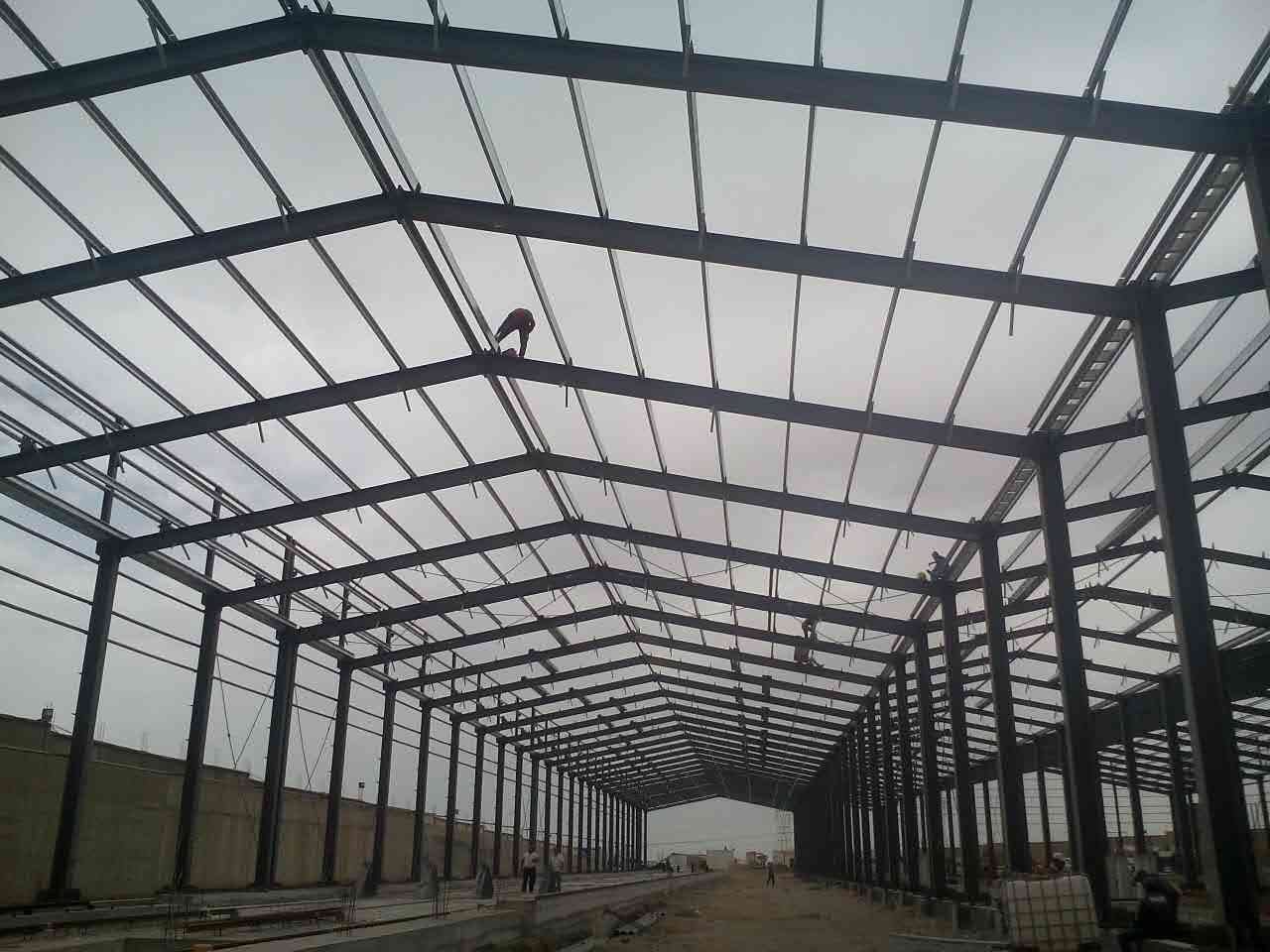 Steel building construction by DaSilva Construction: steel frame interior